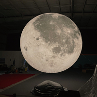 Ballon gonflable géant personnalisé avec éclairage LED, décoration extérieure, grande lune gonflable avec LED décoratives à l'hélium