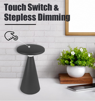 Lampe de bureau LED rechargeable à intensité variable au design moderne Lampe de table 1800mAh Batterie sans fil simple Corps en plastique Alimentation CC
