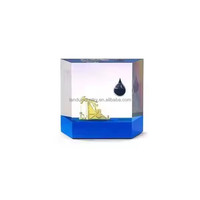 Trophée en acrylique personnalisé LANDU avec goutte d'huile, récompenses en résine solide transparente, presse-papier fabriqué en Chine, moulé pour souvenir