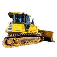 Bulldozer sur chenilles Komatsu D51pxi d'occasion avec moteur Cummins, accessoire tarière, pompe, origine Japon, certifié CE