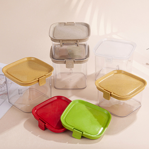 Rõ Ràng Nhựa Vuông <span class=keywords><strong>Container</strong></span> Trong 100G 200G 300G Quy Mô Màu Xanh Lá Cây Thực Phẩm Lưu Trữ Hộp - Product Image 6