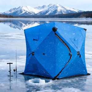 Abri de pêche sur glace pop-up, poteaux en fibre de verre de 9,5 mm, imperméable, coupe-vent, tente d'hiver isolée à 3 couches, 3 tailles, <span class=keywords><strong>cabane</strong></span> chaude - Product Image 6