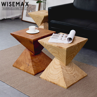 MEUBLES WISEMAX Prix de gros nordique naturel en bois massif canapé table d'appoint carré salon table d'angle pour villa appartement