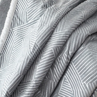 Couverture en flanelle tricotée de luxe avec impression par transfert thermique, jeté en polaire doux et métallisé pour lit et canapé, certifiée GRS BSCI