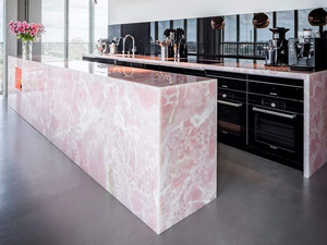Ónix Rosa UnionStone, Natural, Translúcido, Retroiluminado, Impermeable, Ecológico, Pulido, Losa Grande, para Interiores, Hotel, Villa Moderna, Apartamento - Product Image 5