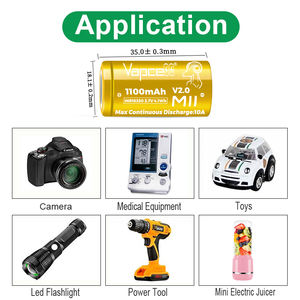 Аккумуляторная литиевая батарея для фонарика и электроинструментов, <span class=keywords><strong>18350</strong></span> 1100 мАч - Product Image 4