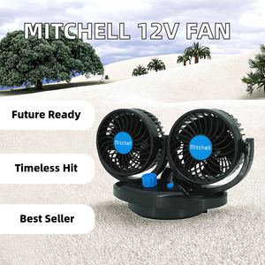 Ventilateur de voiture et de bureau électrique Mitchell 2019 - Personnalisé, haute vitesse, refroidissement automatique, DC 12V 24V, portable, double tête, en ABS, faible bruit, 150W - Product Image 3