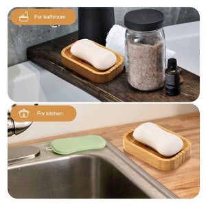 Japanese Style Solid Wood Soap <b>Dish</b> Rectangular Deck Mount For Bathroom And Kitchen Storage <b>Rack</b> - Product Image 1