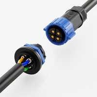 Connecteur circulaire étanche M25 à 4 broches, à visser ou à souder, 30A 300V IP67, mâle-femelle, pour montage sur panneau, pour équipement