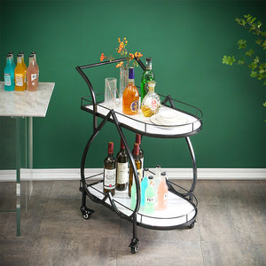 Carrito de Servicio Metálico, Moderno y Duradero, para Bebidas, Aperitivos y Té, con 4 Ruedas, 3 Niveles, para Club, KTV, Banco, Tienda 4S, Bar - Product Image 3