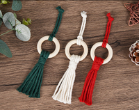 Décoration murale en macramé personnalisée, ornements étoile porte-bonheur, cloche, flocon de neige, pendentif, décoration murale pour arbre de Noël, décoration de Noël pour la maison