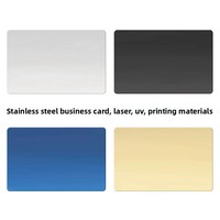 Cartes de visite vierges en acier inoxydable brossé mat, cartes postales métalliques pour marquage laser, impression UV couleur, fabriquées en Chine