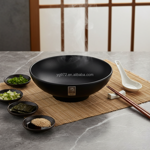 Tigela de Ramen de Melamina Barata e Preta Fosca para Restaurante - Product Image 2