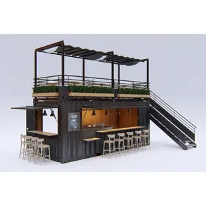 Prefab Tùy Chỉnh Di Động Tốt Nhất Vận Chuyển Bar Quán Cà Phê Container Nhà Hàng 20ft 40ft Modular Nhà Nhà