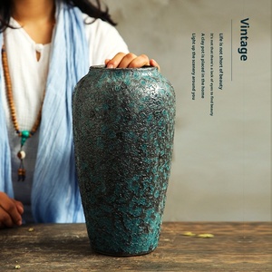 Jarrón de flores secas de piedra mate de cerámica Jingdezhen Art <span class=keywords><strong>Deco</strong></span> diseño japonés Mesa decoración del hogar - Product Image 2
