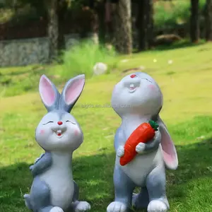공원 도매 구매 토끼 조각 배치 어린이 낙원 장식 동상 테마 공원 장난감 조각
