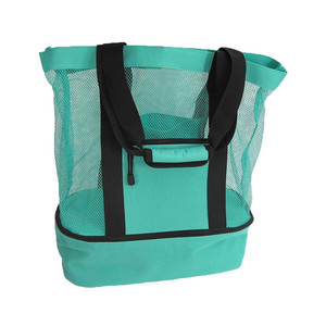 Logo personnalisé dames <span class=keywords><strong>compartiment</strong></span> pique-nique fermeture éclair extérieur maille <span class=keywords><strong>plage</strong></span> déjeuner <span class=keywords><strong>sac</strong></span> fourre-tout <span class=keywords><strong>avec</strong></span> <span class=keywords><strong>sac</strong></span> <span class=keywords><strong>isotherme</strong></span> détachable - Product Image 4