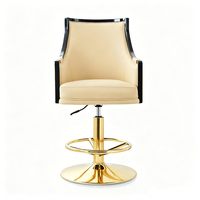 Chaise de casino de luxe réglable avec base dorée, chaise confortable pour croupier et joueur VIP