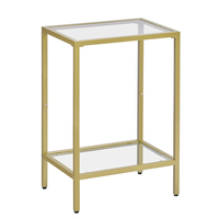 Ensemble de table basse et table d'appoint en verre miroir doré moderne pour salon, hôtel, villa - Couleur personnalisable