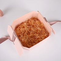 Boîte cadeau personnalisée en forme de cube pour fleurs, emballage double carré pour la Saint-Valentin, bouquet fait main, brillant, recyclable, rigide, pour cosmétiques