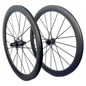 27mm sỏi xe đạp Carbon fibre bánh xe T800 Carbon tích hợp móc sắt Tubeless wheelset cho 700C xe đạp đường