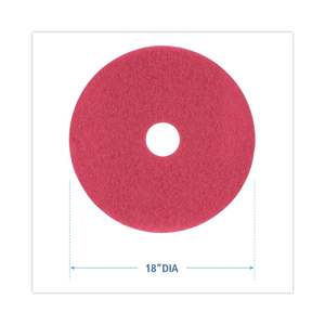 18 pouces. Tampons de polissage rouges pour sols en béton - Boardwalk BWK4018RED (5/carton) - Product Image 6