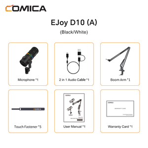 ไมโครโฟนไดนามิกคาร์ดิออยด์ COMICA EJoy D10(A) แบบ USB-C&XLR พร้อมไฟ RGB และซาวด์การ์ด สำหรับสตรีมมิ่ง พอดแคสต์ Twitch YouTube และเกมมิ่ง - Product Image 4