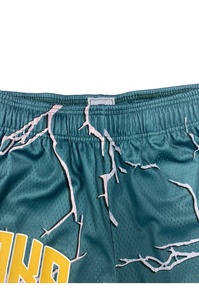 Shorts de basketball unisexe sur mesure style américain, taille mi-haute, avec logos, pour l'été, en maille large, tendance, en soie glacée, tricoté élastique - Product Image 3