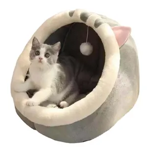 Vente en gros Lavable Luxe Grand Confortable Coton Chat chien Jeu Maison Pet Tente Lit Maison