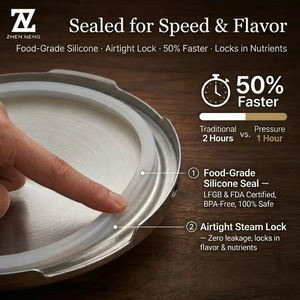 Olla a Presión de Acero Inoxidable 304 al por Mayor, 4L 5L 6L <span class=keywords><strong>7L</strong></span> 8L, 1.2mm de Grosor, 6 Niveles de Seguridad, CE LFGB, Directo de Fábrica - Product Image 2