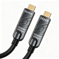 Câble Fibre Optique USB-C vers USB-C Qiulink 4K 60Hz 10 Gbit/s pour Synchronisation de Données et Charge PD60W pour Disque Dur Externe et Tablette