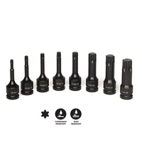 Juego de Llaves de Impacto Torx de 1/2 Pulgada, Acero al Cromo-Molibdeno, T60-T100, Longitud Extendida, 1 Pieza, Puntas Torx de Impacto