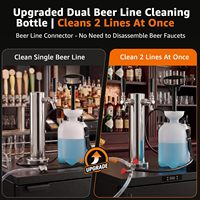 Kit de nettoyage pour Kegerator avec pompe manuelle pressurisée et adaptateurs de robinet – Outil standard de nettoyage de fût de bière pression 1 gallon/4L