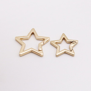 Anneau à ressort en alliage de zinc en forme d'étoile, accessoire de bijouterie DIY, couleur bronze et or clair, fourniture artisanale plaquée - Product Image 2