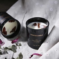 Dropshipping de bougie parfumée noire premium personnalisée bougie parfumée dans un bocal en verre de marque privée