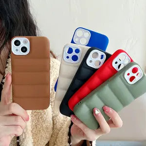 Trendy Daunen jacke Puffer Hülle für iPhone Samsung Xiaomi Soft TPU stoßfest für iPhone Hüllen Coach 15 Pro Max 14 13 12 11 XR XS