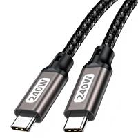 Kabel USB‑C ke USB‑C yang Tahan Lama dan Terjalin, PD3.1 240W, Pengisian Cepat, Kabel Daya Tinggi untuk Laptop, Ponsel, Power Bank
