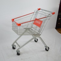 Chariot de courses robuste avec plateforme en acier revêtu de poudre de zinc antirouille, roues en PU de 4 pouces, étanche, conçu pour une utilisation en intérieur