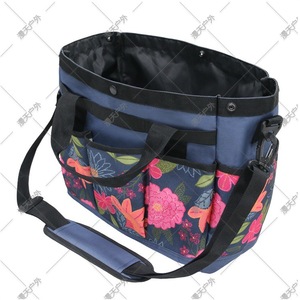 Sac à outils de jardin floral portable, porte-outils multifonction avec fermeture à pression, design suspendu, motif de fleurs bleues - Product Image 5