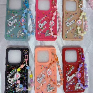 <span class=keywords><strong>Coque</strong></span> de téléphone portable magnétique en silicone gel avec miroir et bracelet chaîne de perles 3D pour femmes, compatible <span class=keywords><strong>iPhone</strong></span> 17 16 - Product Image 5