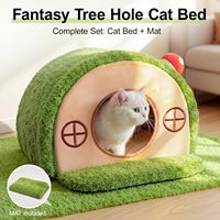Lit pour chat d'intérieur, adorable lit-caverne pour chat, maisonnette pour chat, tente pour chatons avec coussin amovible et lavable et base antidérapante