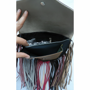 Bolso de hombro de cuero genuino para mujer-Accesorio de moda bolso de hombro liviano bolso forrado de cuero genuino - Product Image 1