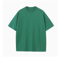 T-shirt de travail décontracté en coton peigné pur 230g, col rond, manches courtes, respirant, coupe ample, pour le sport et les loisirs