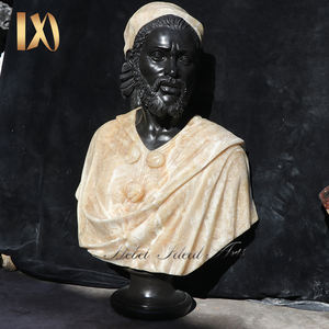 Dekorasi rumah ukiran marmer alami kepala patung hitam Afrika patung dada patung untuk dijual - Product Image 2