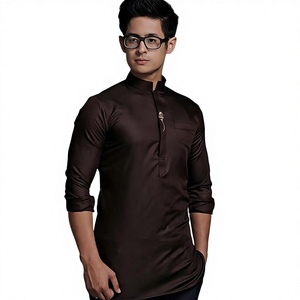 Kurta ดีไซน์ดีไซน์สำหรับผู้ชายดีไซน์ดีไซน์เนอร์และลำลอง shalwar kameez Span โพลีเอสเตอร์แขนยาวครึ่งแขนทรงสลิ<span class=keywords><strong>ม</strong></span>ฟิต - Product Image 2