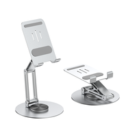 Support de tablette universel rotatif en alliage d'aluminium, pliable, réglable, anti-poussière, portable, pour lit et bureau, pour smartphone