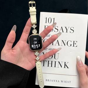 Bracelet de montre en cuir souple Upro Fashion pour Apple Watch 45mm 44mm 42mm 41mm, style bijoux, bracelet pour femme - Product Image 2