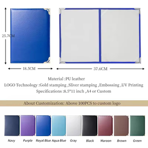Bìa Tốt Nghiệp <span class=keywords><strong>A4</strong></span> Bằng Da Màu Xanh Dương Dập Vàng Lá Tùy Chỉnh Bìa Đựng Chứng Chỉ Bằng Tốt Nghiệp - Product Image 6