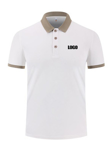 Người Đàn Ông Cao cấp Slim Polo Áo Sơ Mi Kinh Doanh Giản Dị Nửa Tay Áo Thời Trang Thêu Logo Thoáng Khí Dệt Kim Polyester Top Nhóm - Product Image 2
