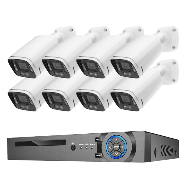 ENSTER New Arrival 8 Channels Outdoor Face Detection H.265 4K 8MP Wired POE IP Network Cctv Home Security Camera System